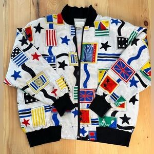 Vintage 80’s Jordano Made in USA Global Sailing Lightweight Bomber Jacket EUC M